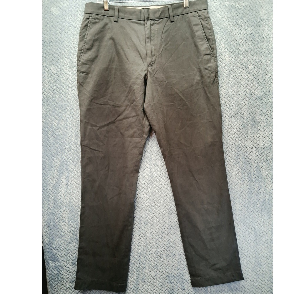 Banana Republic Aiden Chino Pants Mens 34x32 Gray Slim Fit Cotton Twill Trouser